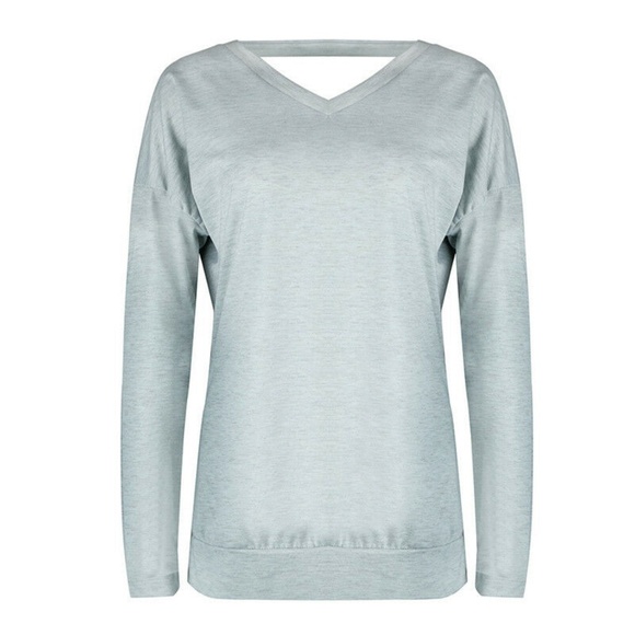 ( ALMOST GONE )BACKLESS LONG SLEEVE TEE SHIRT - Picture 5 of 6